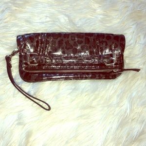 Express animal print wristlet metallic cheetah